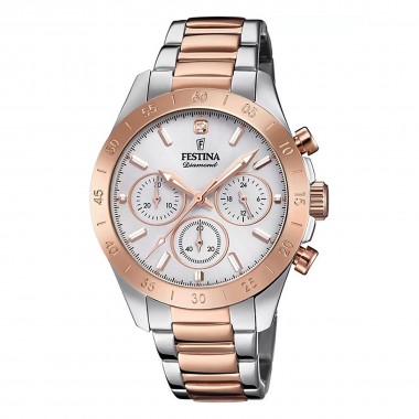 FESTINA DIAMOND ΡΟΛΟΙ ΧΡΟΝΟΓΡΑΦΟΣ ΜΕ ΜΕΤΑΛΛΙΚΟ ΜΠΡΑΣΕΛΕ F20398/1