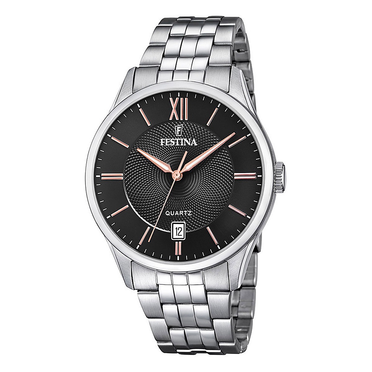 FESTINA MEN'S SILVER ΡΟΛΟΙ ΜΠΑΤΑΡΙΑΣ ΜΕ ΜΕΤΑΛΛΙΚΟ ΜΠΡΑΣΕΛΕ F20425/6