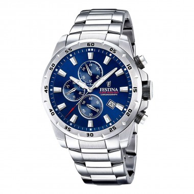 FESTINA CHRONO SPORT ΡΟΛΟΙ ΧΡΟΝΟΓΡΑΦΟΣ ΜΕ ΜΕΤΑΛΛΙΚΟ ΜΠΡΑΣΕΛΕ F20463/2