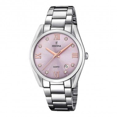 Festina Boyfriend Crystals Ρολόι Μπαταρίας με Μεταλλικό Μπρασελέ F16790/D