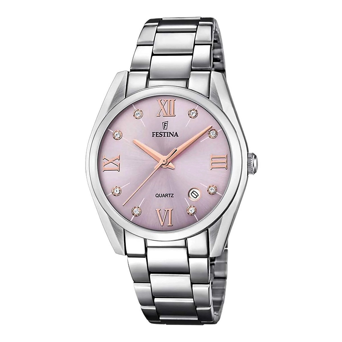 Festina Boyfriend Crystals Ρολόι Μπαταρίας με Μεταλλικό Μπρασελέ F16790/D