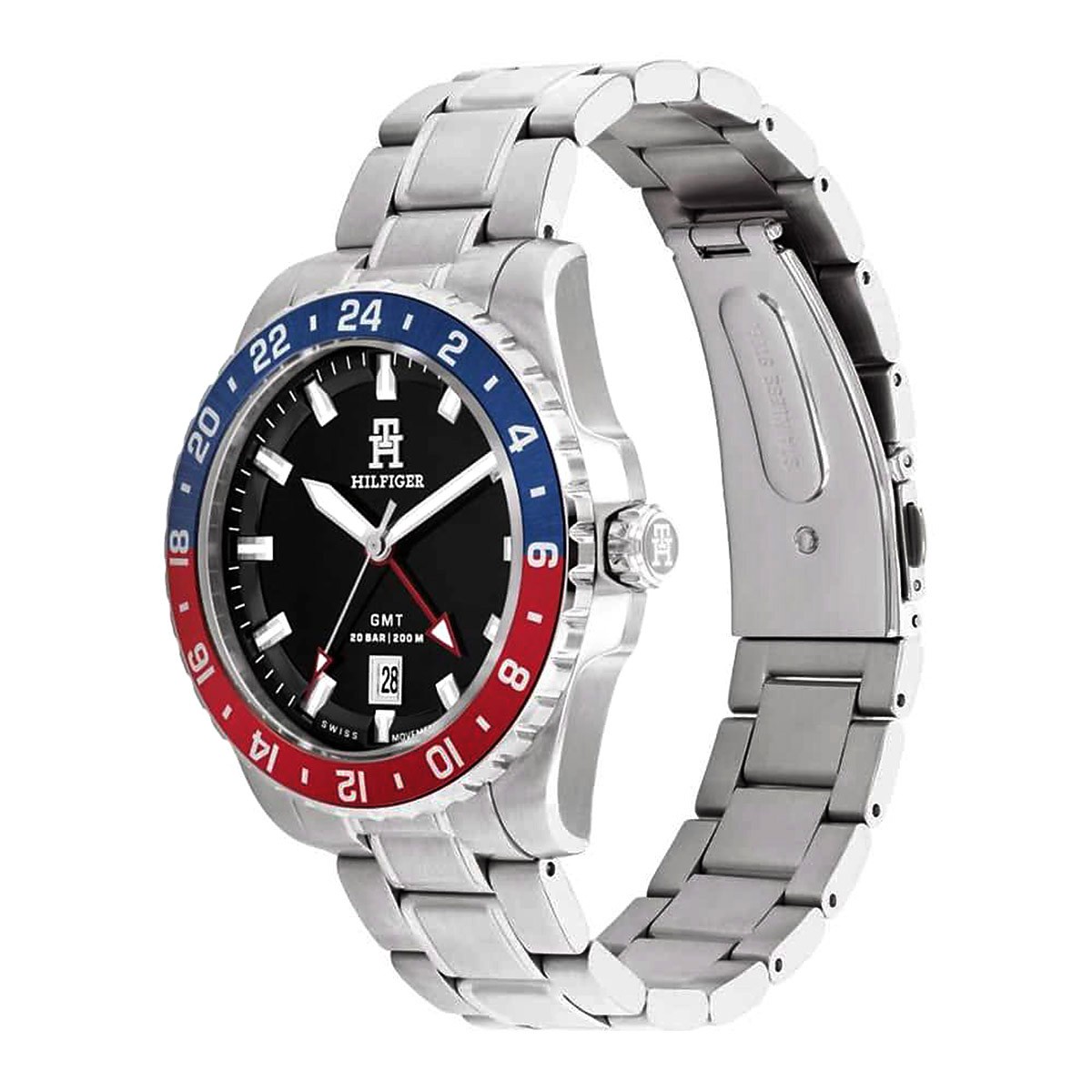 Tommy Hilfiger TH85 GMT Ρολόι Μπαταρίας με Μεταλλικό Μπρασελέ Κωδ: 1792131