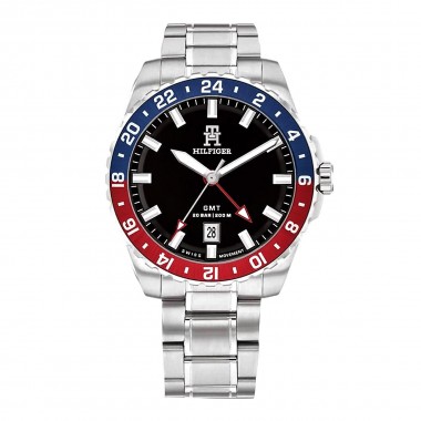 Tommy Hilfiger TH85 GMT Ρολόι Μπαταρίας με Μεταλλικό Μπρασελέ Κωδ: 1792131