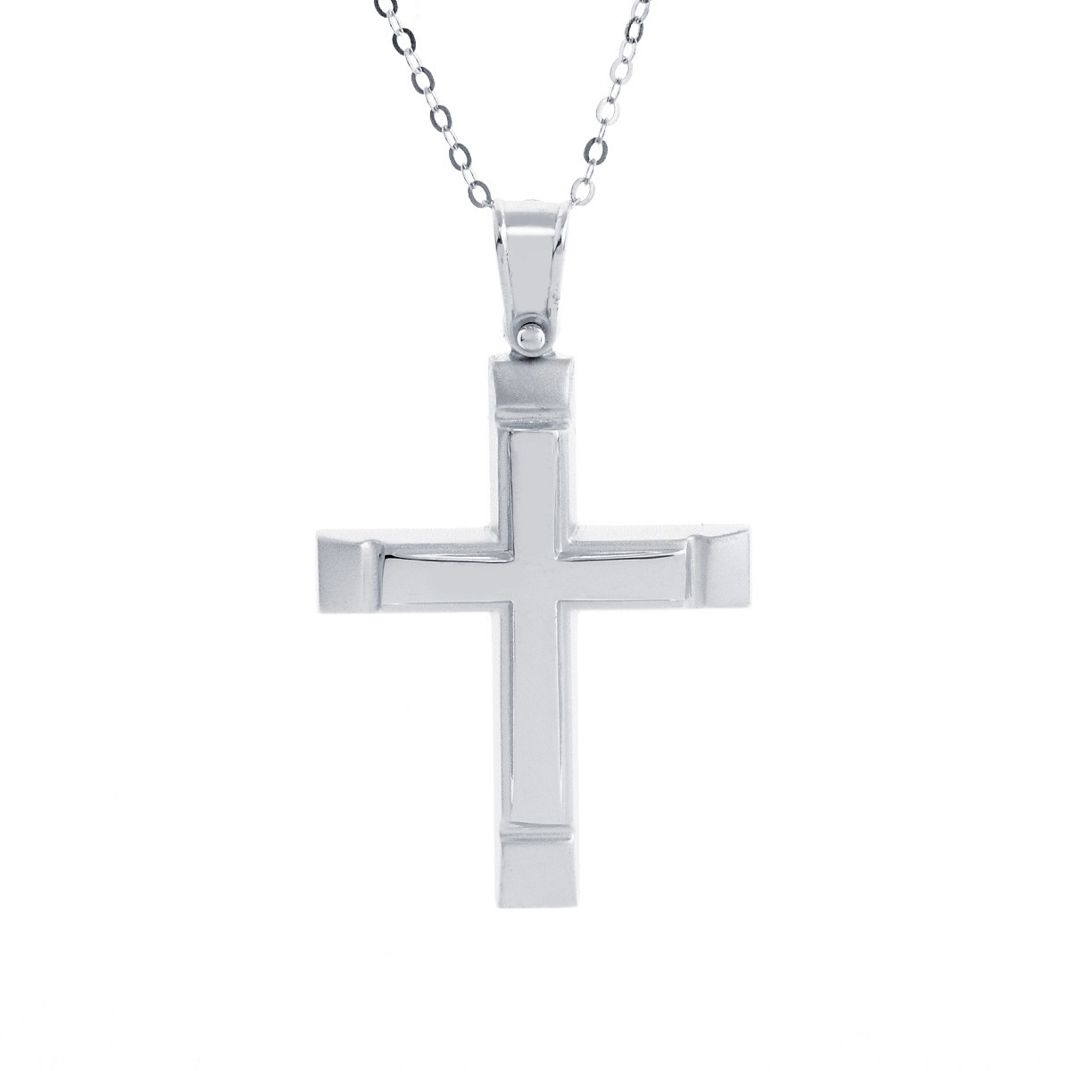 Σταυρός Λευκόχρυσος Κ9 με Αλυσίδα Κωδ: 301709