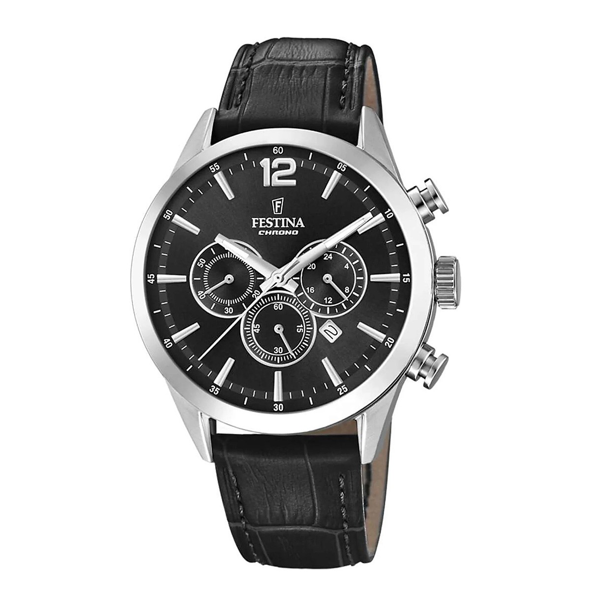 FESTINA Chrono Ρολόι Μπαταρίας με Δερμάτινο Λουρί Κωδ: F20542/5