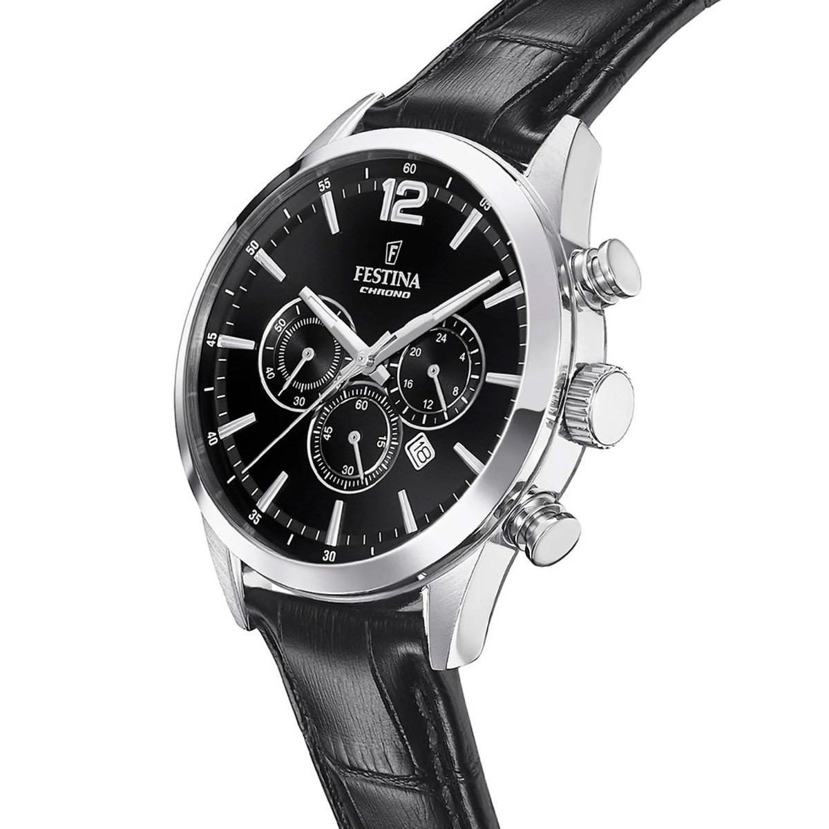 FESTINA Chrono Ρολόι Μπαταρίας με Δερμάτινο Λουρί Κωδ: F20542/5