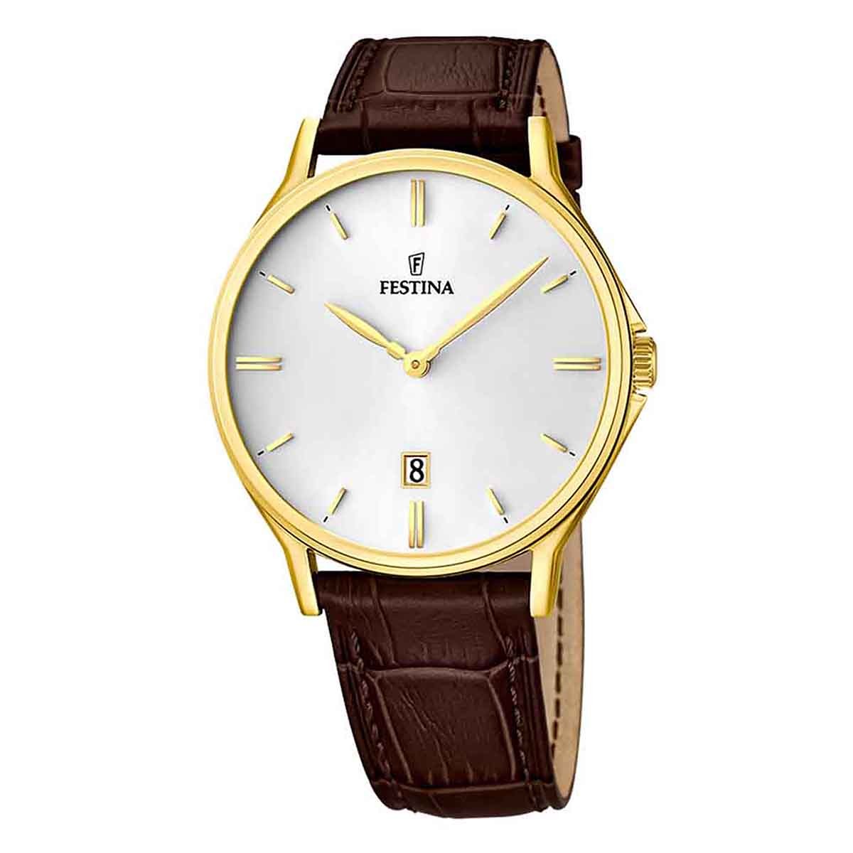 FESTINA Classic Ρολόι Μπαταρίας με Καφέ Δερμάτινο Λουρί Κωδ: F16747/1