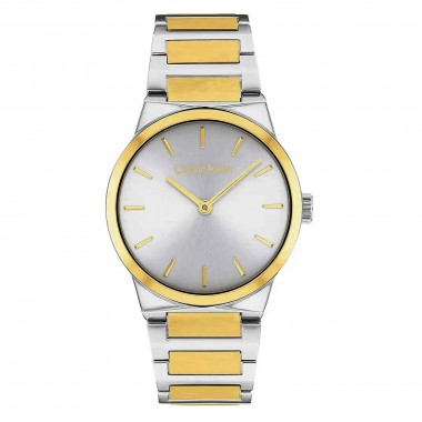 CALVIN KLEIN Linear Elegance Ρολόι Μπαταρίας με Μεταλλικό Μπρασελέ Κωδ: 25100113