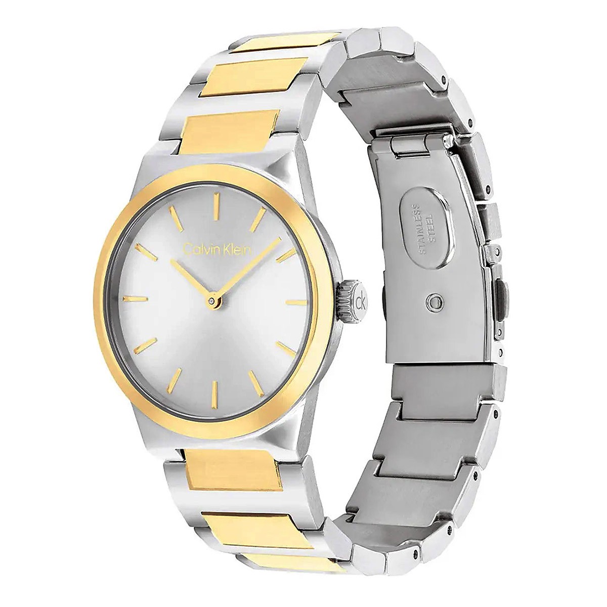 CALVIN KLEIN Linear Elegance Ρολόι Μπαταρίας με Μεταλλικό Μπρασελέ Κωδ: 25100113