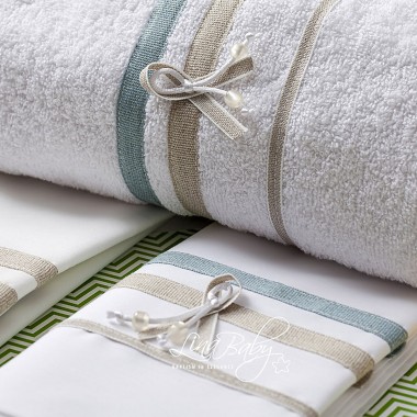 Βαπτιστικά Λαδόπανα Lina Baby Μεσόγειος Κωδ: 1523 Λευκό