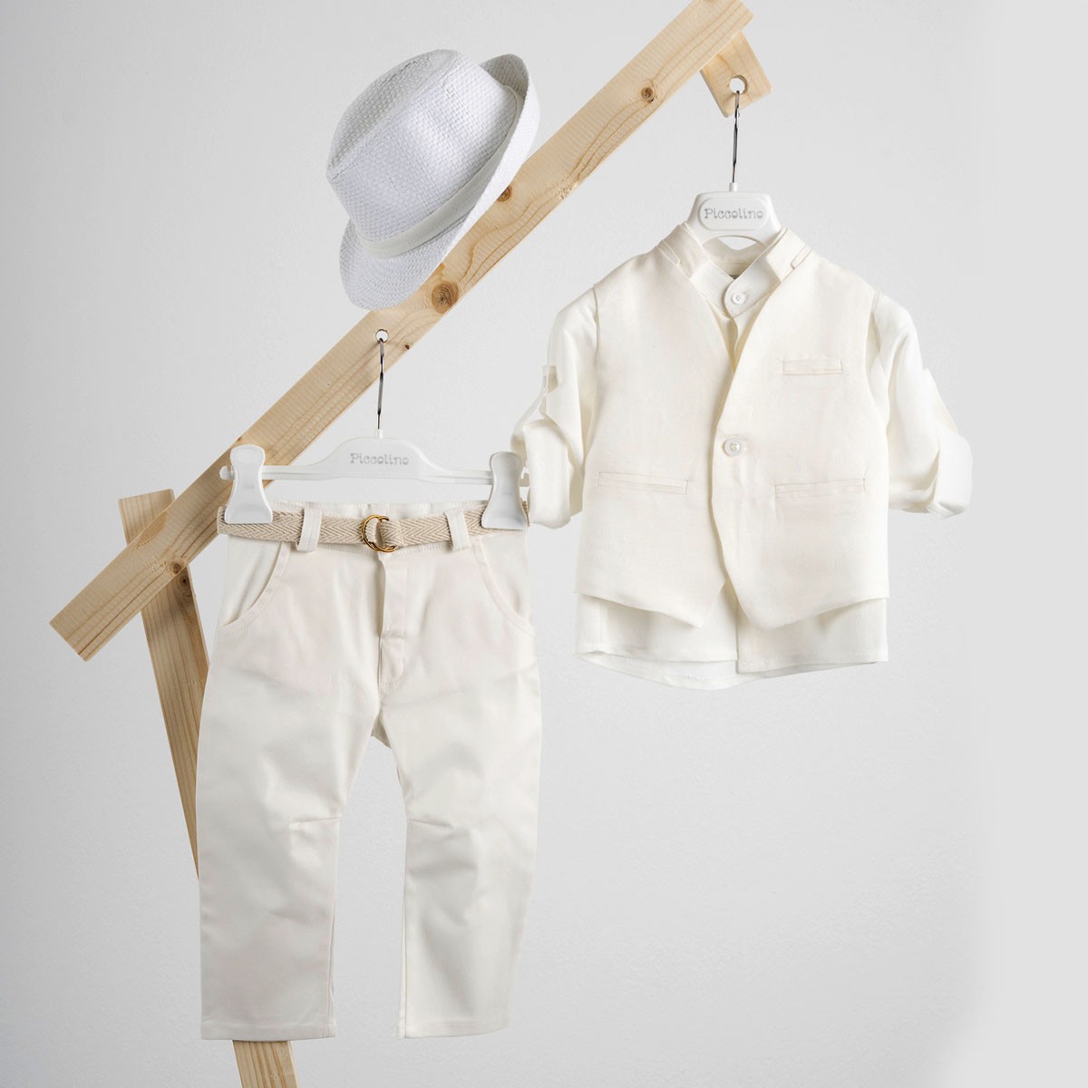 Βαπτιστικό κοστούμι Piccolino Luciano σε χρώμα Ivory