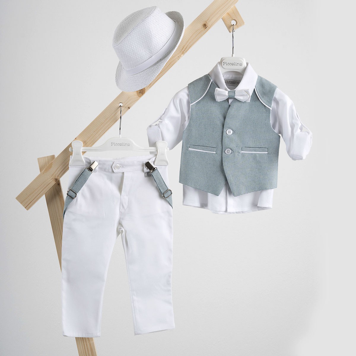 Βαπτιστικό κοστούμι Piccolino Francisco σε χρώμα mint-white