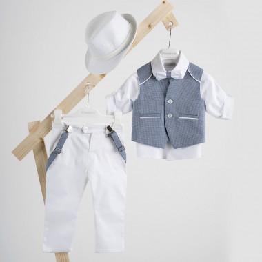 Βαπτιστικό κοστούμι Piccolino Francisco σε χρώμα blue-white