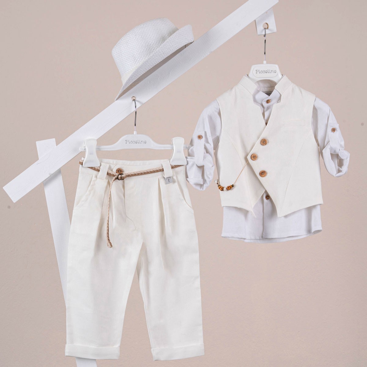 Βαπτιστικό κοστούμι Piccolino Enrique σε χρώμα Off White