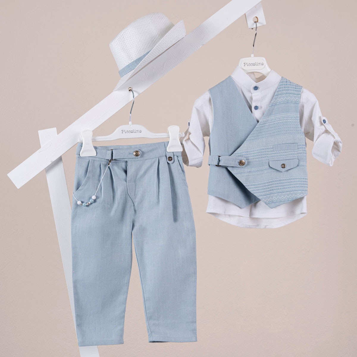 Βαπτιστικό κοστούμι Piccolino Jose σε χρώμα Light blue