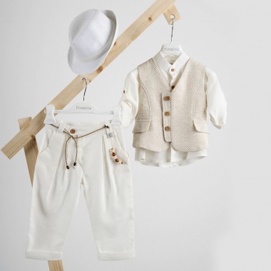 Βαπτιστικό κοστούμι Piccolino Lewis σε χρώμα Off white