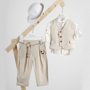 Βαπτιστικό κοστούμι Piccolino Lewis σε χρώμα Beige