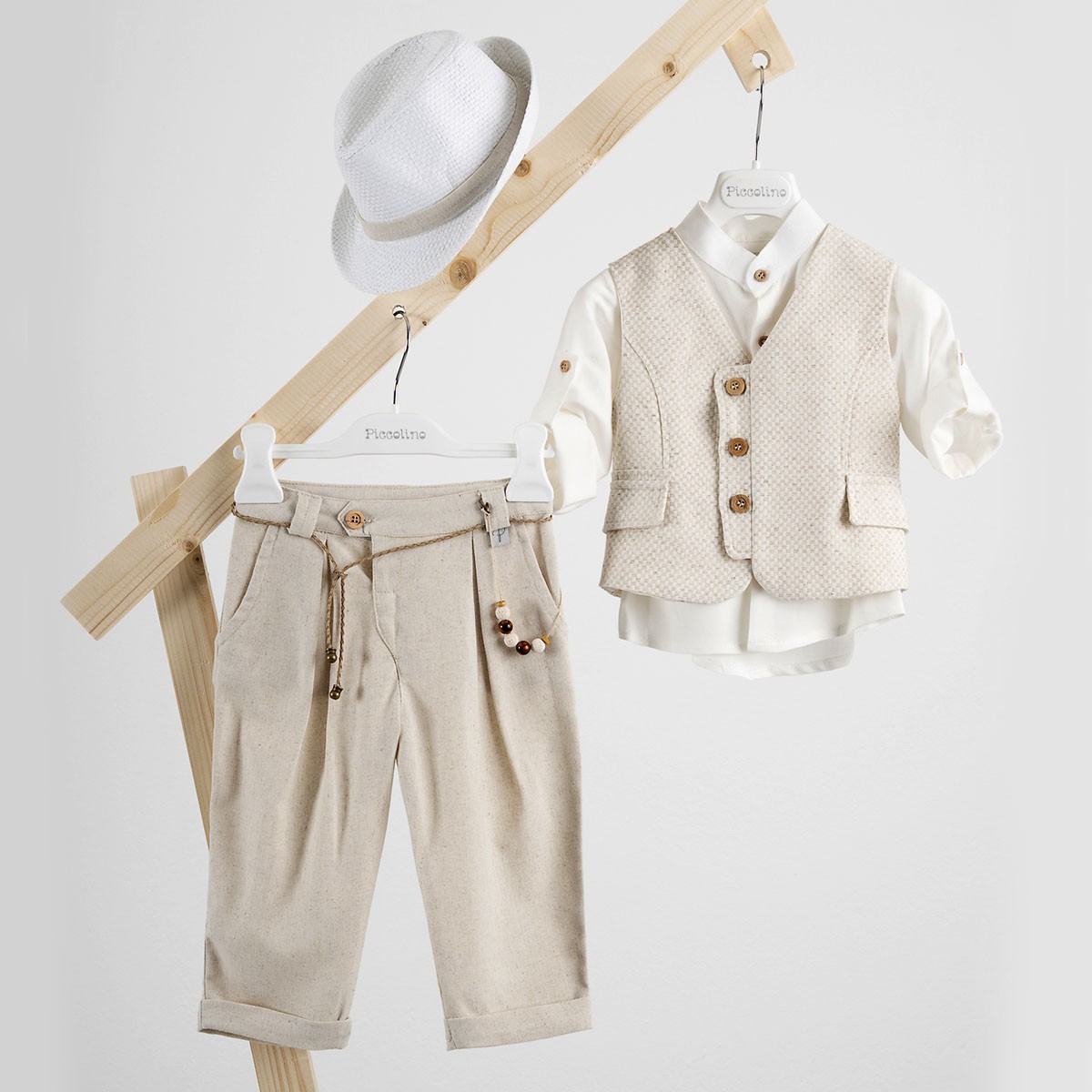 Βαπτιστικό κοστούμι Piccolino Lewis σε χρώμα Beige