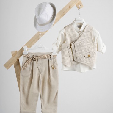 Βαπτιστικό κοστούμι Piccolino Furilo σε χρώμα Beige