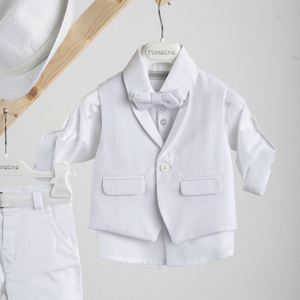 Βαπτιστικό κοστούμι Piccolino Ian σε χρώμα white