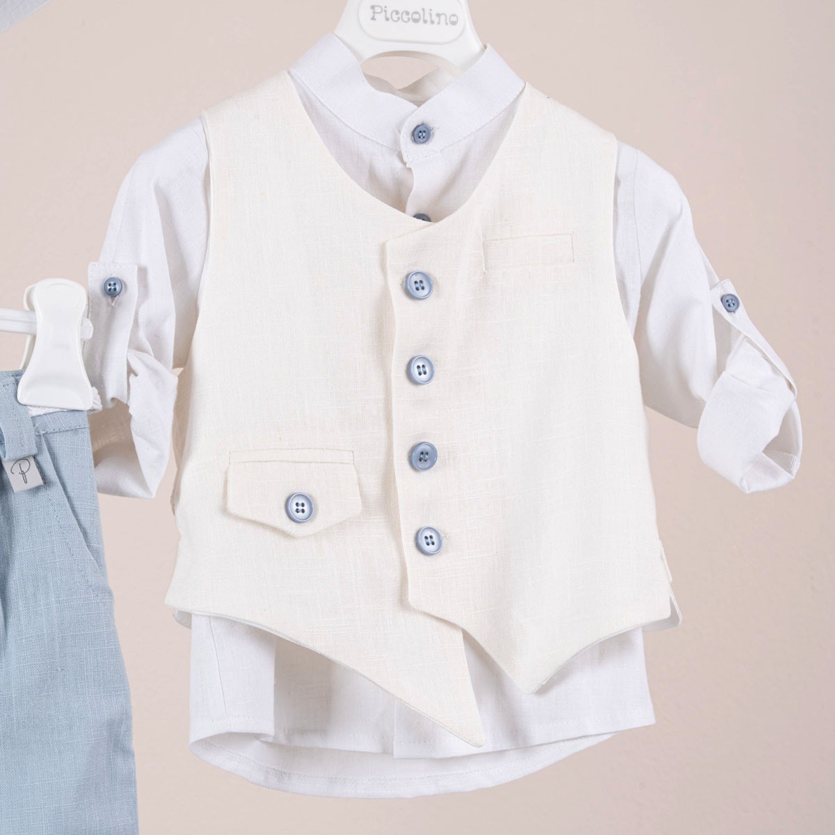 Βαπτιστικό κοστούμι Piccolino Thomas σε χρώμα Light Blue
