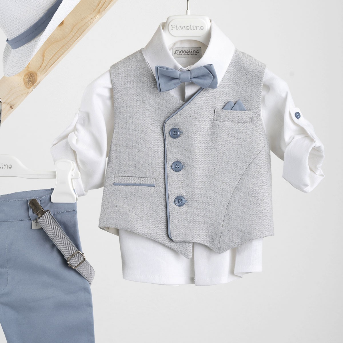 Βαπτιστικό κοστούμι Piccolino Gustavo σε χρώμα Light Blue