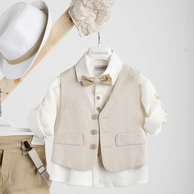 Βαπτιστικό κοστούμι Piccolino Pablo σε χρώμα Beige