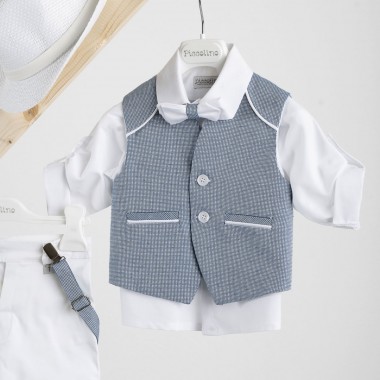 Βαπτιστικό κοστούμι Piccolino Francisco σε χρώμα blue-white