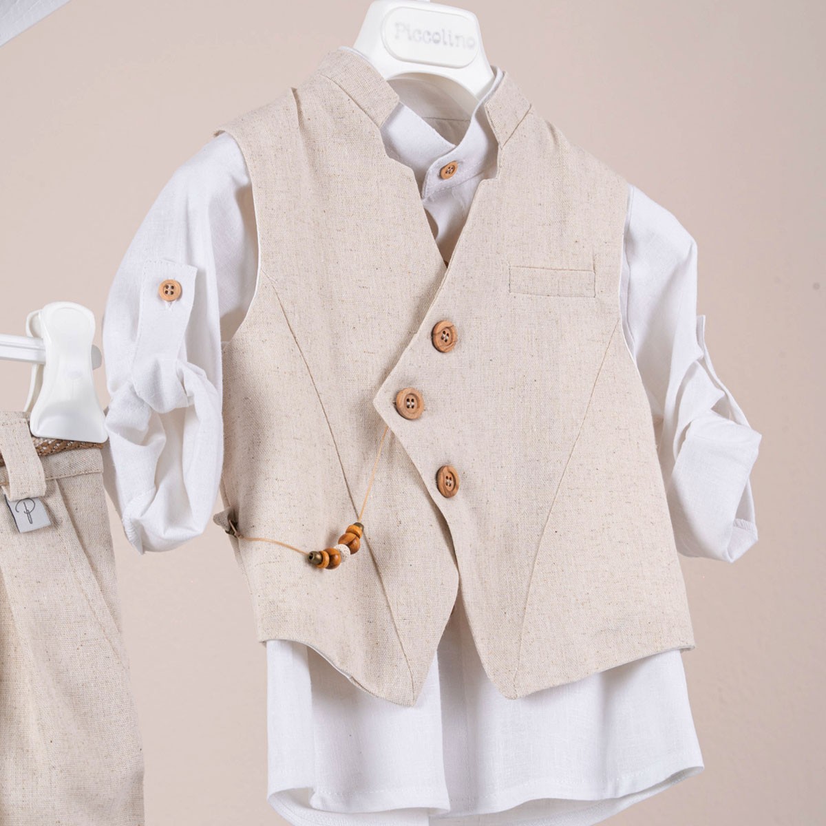 Βαπτιστικό κοστούμι Piccolino Enrique σε χρώμα Beige