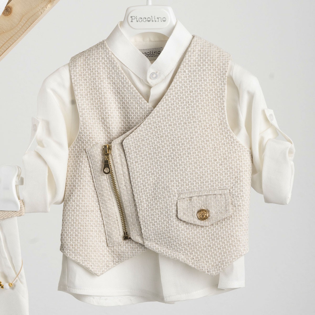 Βαπτιστικό κοστούμι Piccolino Furilo σε χρώμα Off White