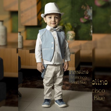 Βαπτιστικό κοστούμι Piccolino Francisco σε χρώμα blue-sand