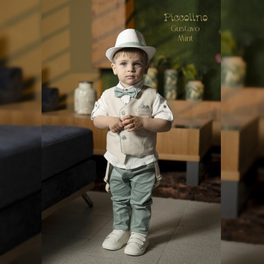Βαπτιστικό κοστούμι Piccolino Gustavo σε χρώμα Mint