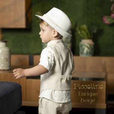 Βαπτιστικό κοστούμι Piccolino Enrique σε χρώμα Beige