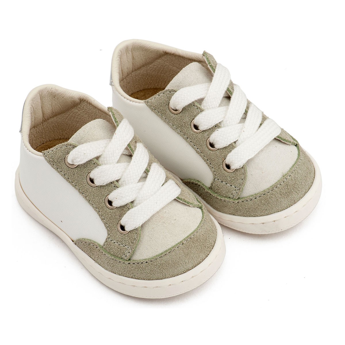 Δερμάτινο Δετό Sneakers PRΙ2120 Λευκό Μέντα
