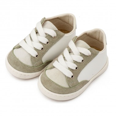Δερμάτινο Δετό Sneakers PRΙ2120 Λευκό Μέντα
