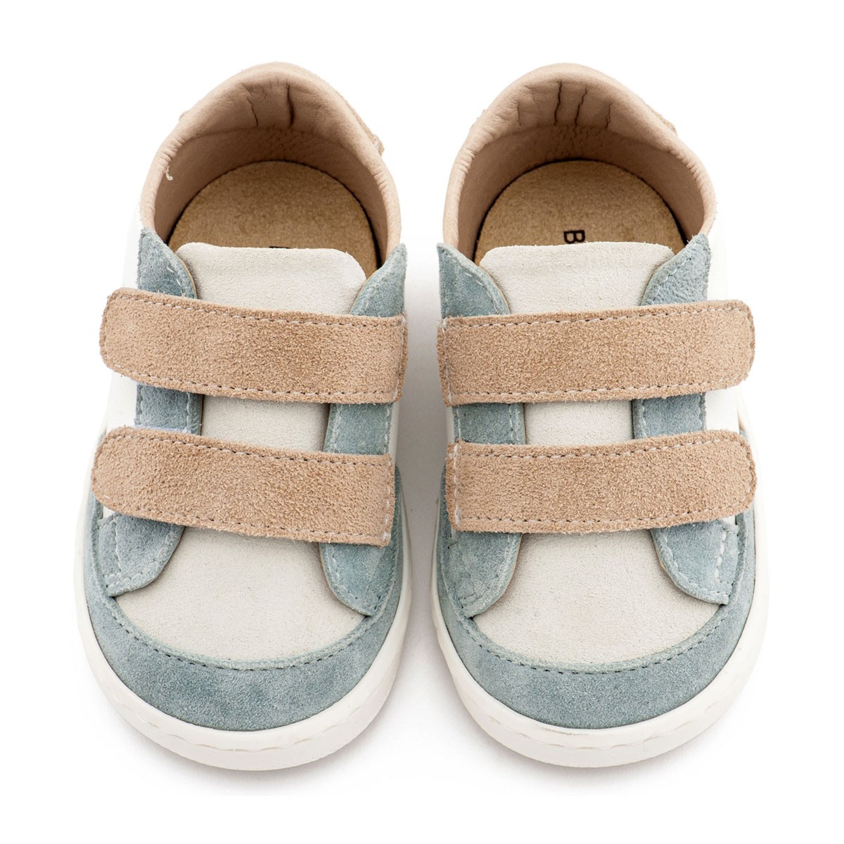 Τρίχρωμο Sneakers Διπλή Μπαρέτα Χρατς PRI2125 Λευκό Μίνεραλ Μπεζ
