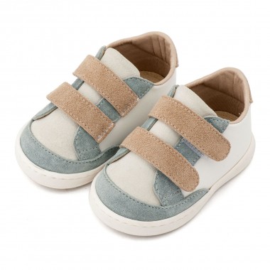 Τρίχρωμο Sneakers Διπλή Μπαρέτα Χρατς PRI2125 Λευκό Μίνεραλ Μπεζ