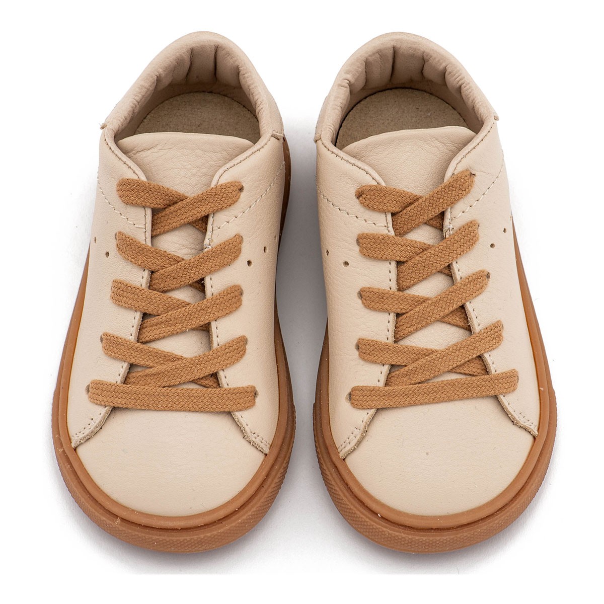Δετό Δερμάτινο Sneaker BW 4312 Μπεζ