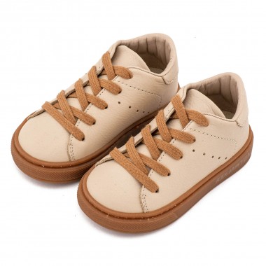 Δετό Δερμάτινο Sneaker BW 4312 Μπεζ