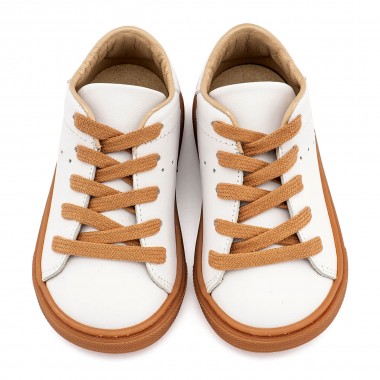 Δετό Δερμάτινο Sneaker BW 4312 Λευκό