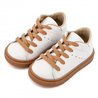 Δετό Δερμάτινο Sneaker BW 4312 Λευκό
