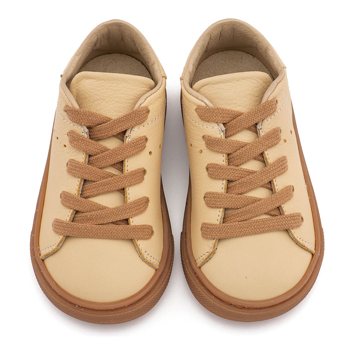 Δετό Δερμάτινο Sneaker BW 4312 Καλαμποκί