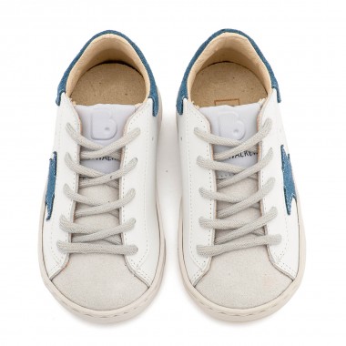 Τρίχρωμο Sneaker Δετό EXC5315  Λευκό Μπλε Ρουά Γκρι