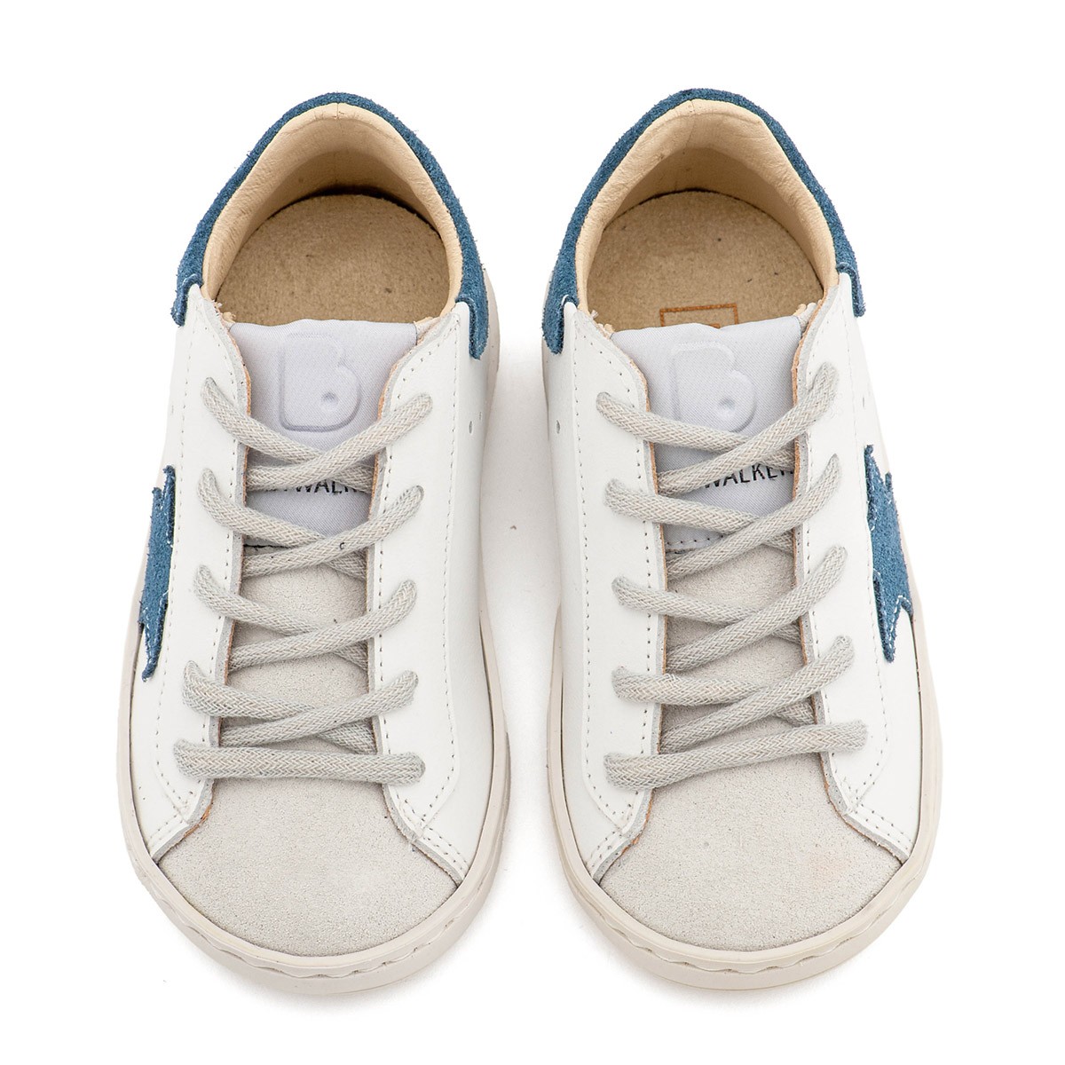 Τρίχρωμο Sneaker Δετό EXC5315  Λευκό Μπλε Ρουά Γκρι