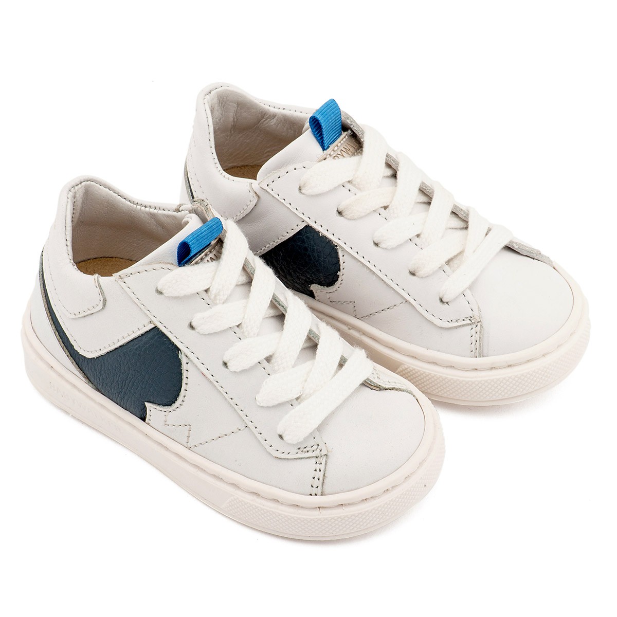 Δίχρωμο Sneaker Δετό EXC8001 Λευκό Μπλε