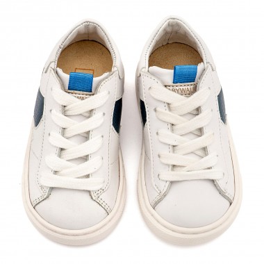 Δίχρωμο Sneaker Δετό EXC8001 Λευκό Μπλε
