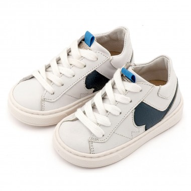 Δίχρωμο Sneaker Δετό EXC8001 Λευκό Μπλε