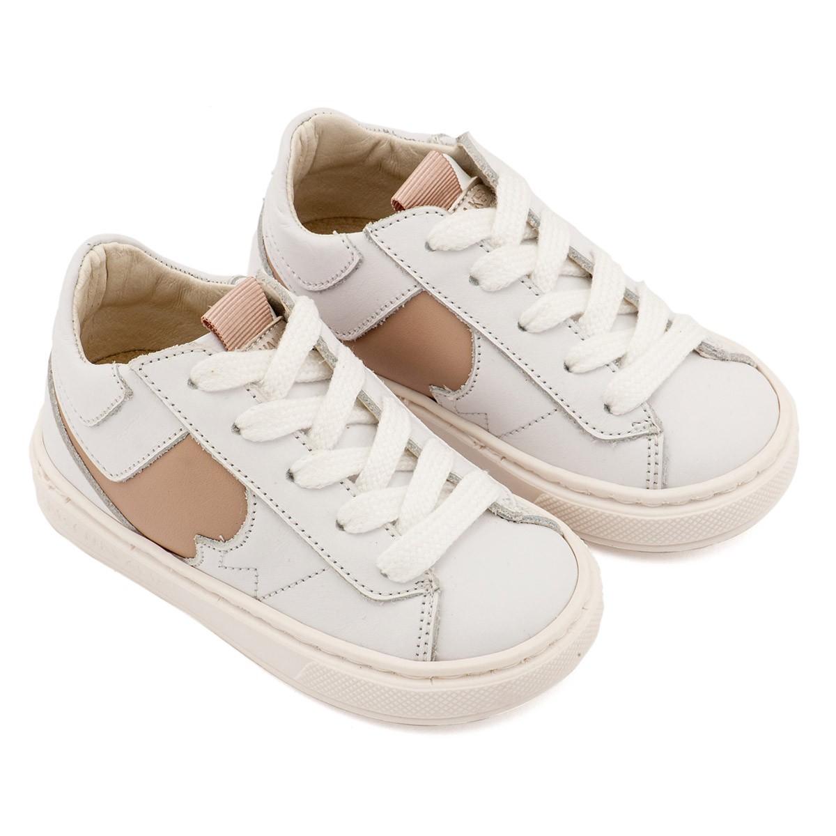 Δίχρωμο Sneaker Δετό EXC8001 Λευκό Μπεζ