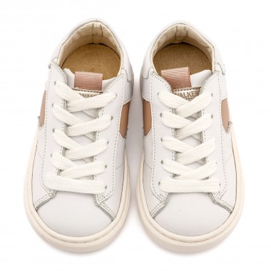 Δίχρωμο Sneaker Δετό EXC8001 Λευκό Μπεζ