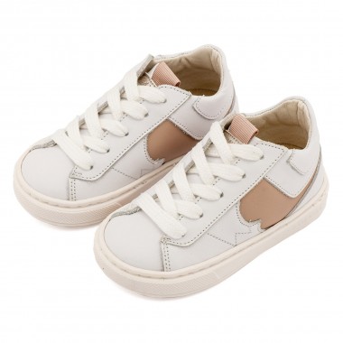 Δίχρωμο Sneaker Δετό EXC8001 Λευκό Μπεζ